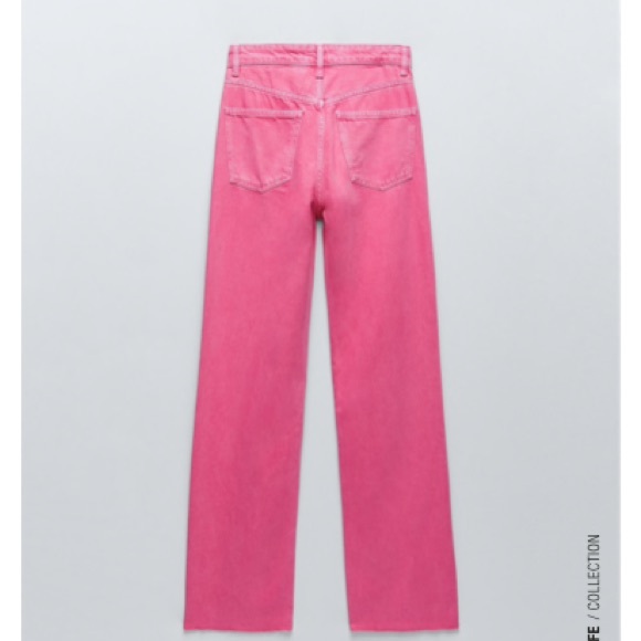 Zara Bubblegum Pink Wide Leg Jeans | 00 - Picture 2 of 2